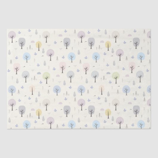 Scandinavisch bosnaadloos patroonpatroon tissuepapier (Voorkant)