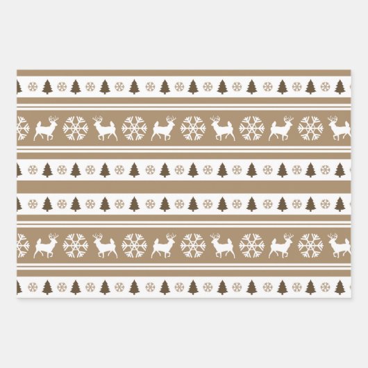 Scandinavisch bruin en wit inpakpapier vel (Voorkant 3)