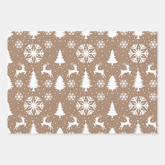 Scandinavisch bruin en wit inpakpapier vel (Voorkant)