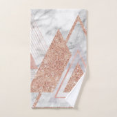 scandinavisch chic roos goudmeetkundige witte marm bad handdoek (Handdoek)