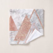 scandinavisch chic roos goudmeetkundige witte marm bad handdoek (Wasdoekje)