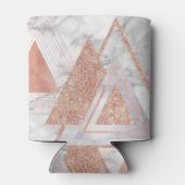 scandinavisch chic roos goudmeetkundige witte marm blikjeskoeler (Achterkant)