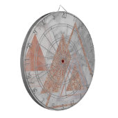 scandinavisch chic roos goudmeetkundige witte marm dartbord (Voorkant Links)