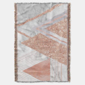 scandinavisch chic roos goudmeetkundige witte marm deken (Voorkant Verticaal)