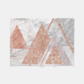 scandinavisch chic roos goudmeetkundige witte marm fleece deken (Voorkant (Horizontaal))