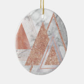 scandinavisch chic roos goudmeetkundige witte marm keramisch ornament (Rechts)