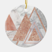 scandinavisch chic roos goudmeetkundige witte marm keramisch ornament (Voorkant)