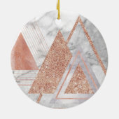 scandinavisch chic roos goudmeetkundige witte marm keramisch ornament (Achterkant)