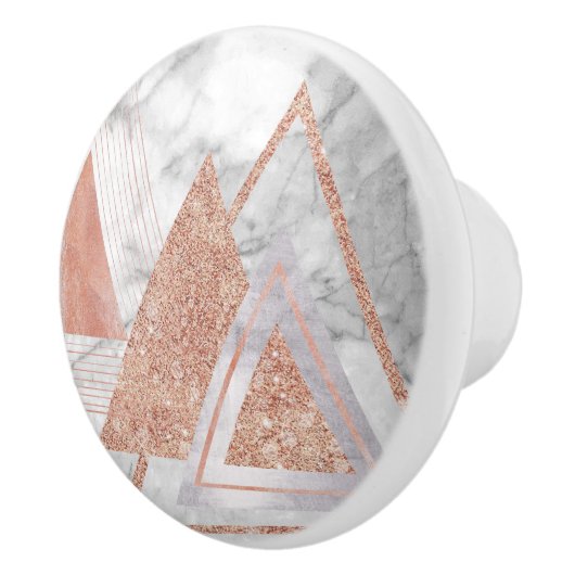 scandinavisch chic roos goudmeetkundige witte marm keramische knop (Rechts)