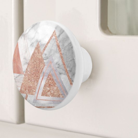 scandinavisch chic roos goudmeetkundige witte marm keramische knop
