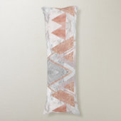 scandinavisch chic roos goudmeetkundige witte marm lichaamskussen (Voorkant Verticaal)