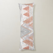 scandinavisch chic roos goudmeetkundige witte marm lichaamskussen (Achterkant (Verticaal))