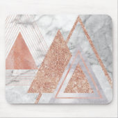 scandinavisch chic roos goudmeetkundige witte marm muismat (Voorkant)