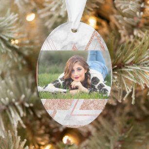 scandinavisch chic roos goudmeetkundige witte marm ornament