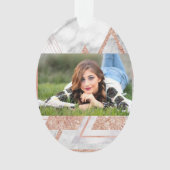 scandinavisch chic roos goudmeetkundige witte marm ornament (voorkant)