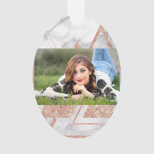 scandinavisch chic roos goudmeetkundige witte marm ornament (voorkant)