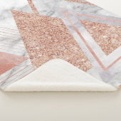 scandinavisch chic roos goudmeetkundige witte marm sherpa deken (3/4)