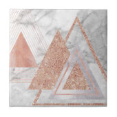 scandinavisch chic roos goudmeetkundige witte marm tegeltje (Voorkant)