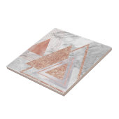 scandinavisch chic roos goudmeetkundige witte marm tegeltje (Zijkant)