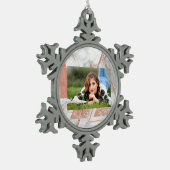 scandinavisch chic roos goudmeetkundige witte marm tin sneeuwvlok ornament (Links)