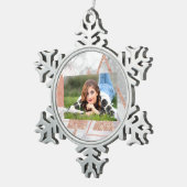 scandinavisch chic roos goudmeetkundige witte marm tin sneeuwvlok ornament (Rechts)