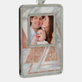 scandinavisch chic roos goudmeetkundige witte marm verzilverd omlijst ornament (Rechts)