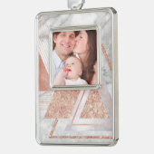 scandinavisch chic roos goudmeetkundige witte marm verzilverd omlijst ornament (Links)