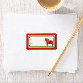 Scandinavisch Dala Paard Gift Label (Insitu)