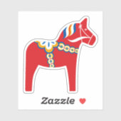 Scandinavisch dala paard sticker (Vel)