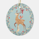 Scandinavisch deer en Beer Wreater Kerstmis Keramisch Ornament (Links)