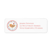 Scandinavisch design Vogel en Bloemen Etiket (Voorkant)