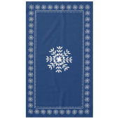 Scandinavisch donkerblauw en witte sneeuwvlok tafelkleed (Voorkant)