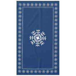 Scandinavisch donkerblauw en witte sneeuwvlok tafelkleed