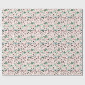 Scandinavisch dorpspatroon roze cadeaupapier (Vlak)