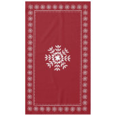 Scandinavisch Elegance Red en White Snowflake Tafelkleed (Voorkant)