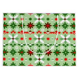 Scandinavisch Fair Isle Kerstfeest Groot Cadeauzakje