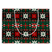 Scandinavisch Fair Isle Kerstfeest Groot Cadeauzakje (Voorkant)