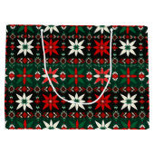 Scandinavisch Fair Isle Kerstfeest Groot Cadeauzakje (Achterkant)