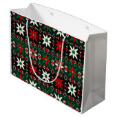 Scandinavisch Fair Isle Kerstfeest Groot Cadeauzakje (Achterkant Gekanteld)