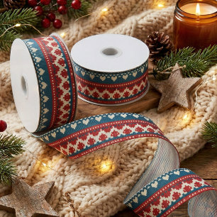 Scandinavisch Fair Isle-vakantielint Grosgrain Lint