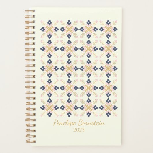 Scandinavisch Floral Pattern gepersonaliseerd Planner (Voorkant)