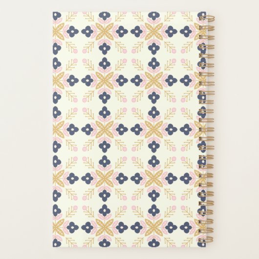  Scandinavisch Floral Pattern gepersonaliseerd Planner (Achterkant)