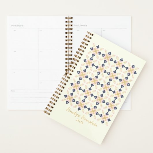 Scandinavisch Floral Pattern gepersonaliseerd Planner (Display)