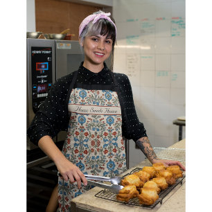 Scandinavisch Folk Art bloemontwerp aanpasbaar Schort