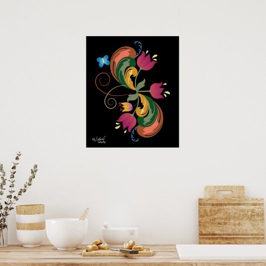 Scandinavisch Folk Art Style Poster (Keuken)