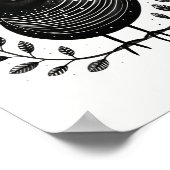 Scandinavisch Folk Bird Art Poster (Hoek)