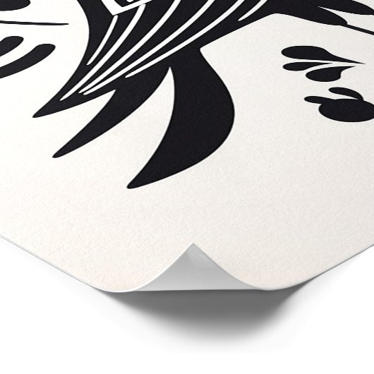 Scandinavisch Folk Bird Art Poster (Hoek)