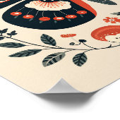 Scandinavisch Folk Butterfly Art Poster (Hoek)