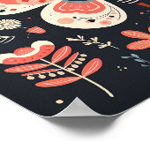 Scandinavisch Folk Butterfly Art Poster (Hoek)