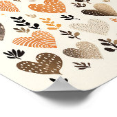Scandinavisch Folk Heart Pattern Poster (Hoek)